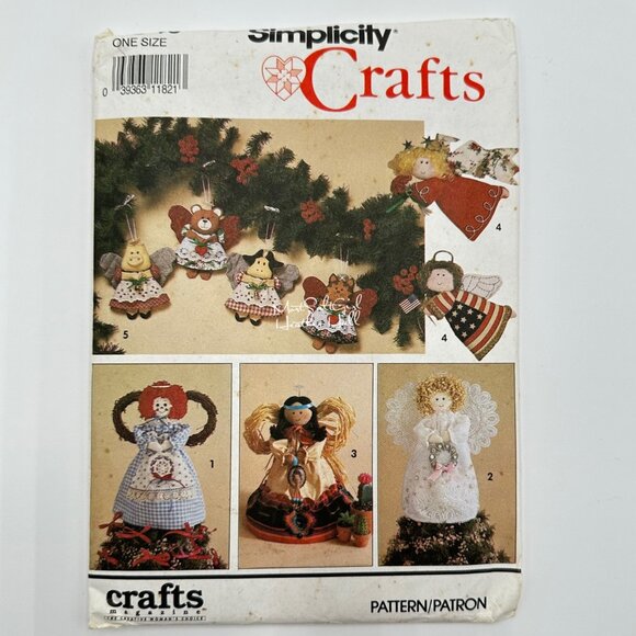 Simplicity Crafts Pattern 7549 UNCUT Angel Tree Topper & Ornaments - Picture 1 of 5